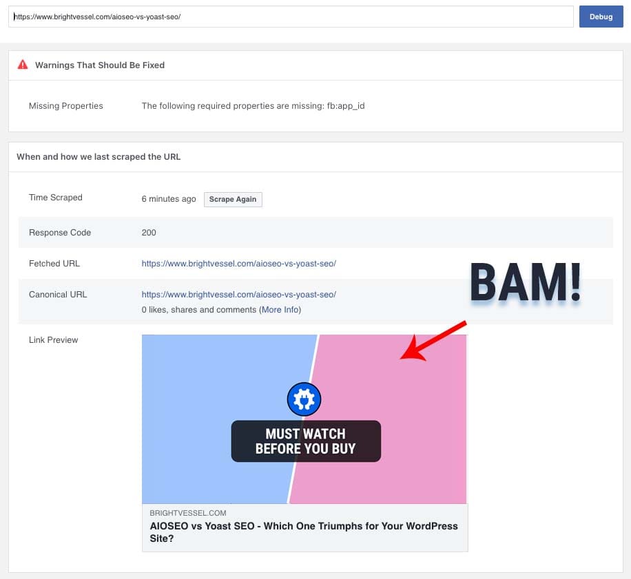 Clear Facebook's Cache